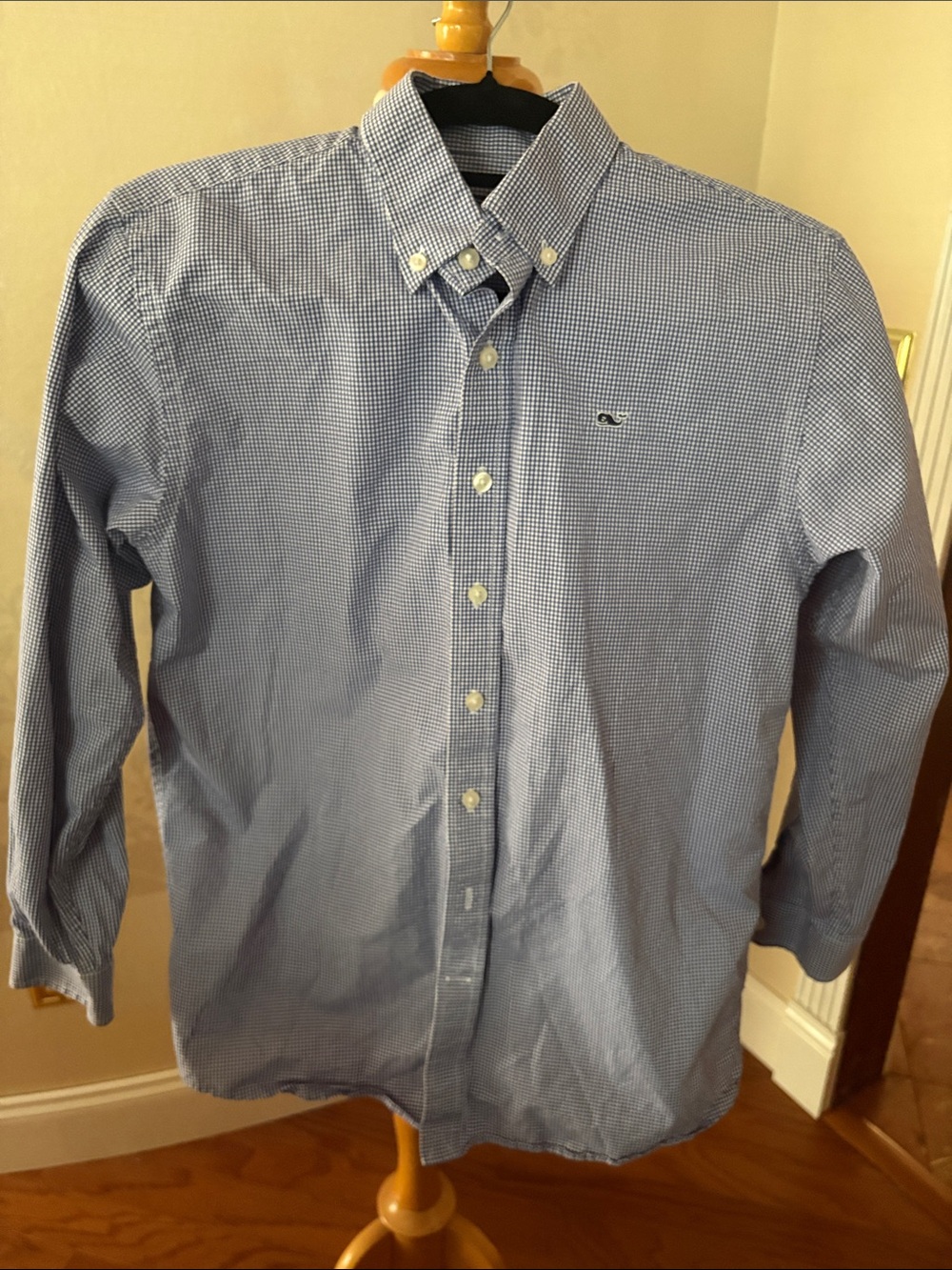 Vineyard Vines Boys Blue Microcheck Button-Down Shirt